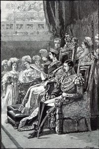 La Regina apre il Parlamento nel 1846 da English School